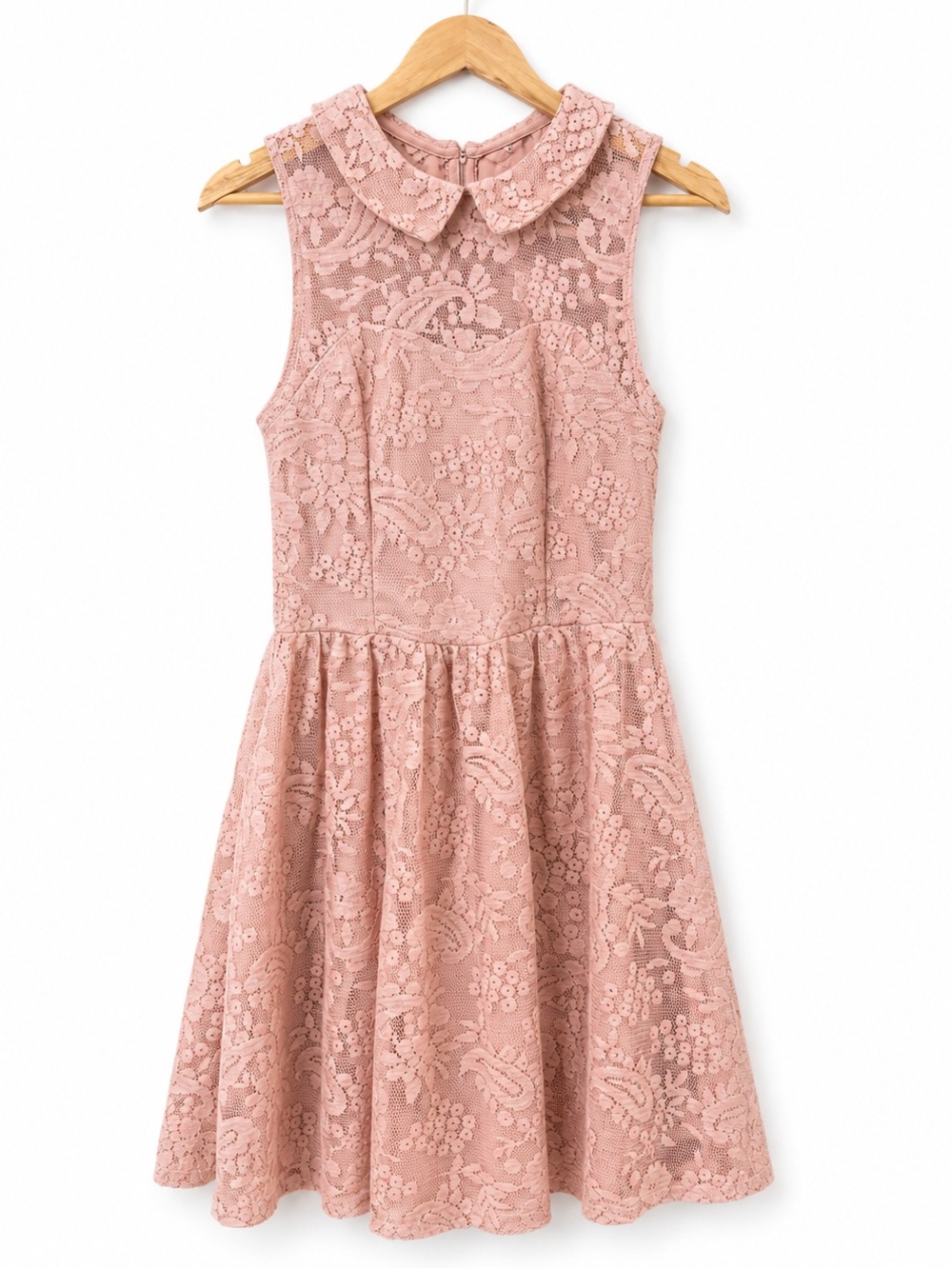 Xhilaration Pink Lace Peter Pan Collar Dress Size Small Fit & Flare Feminine